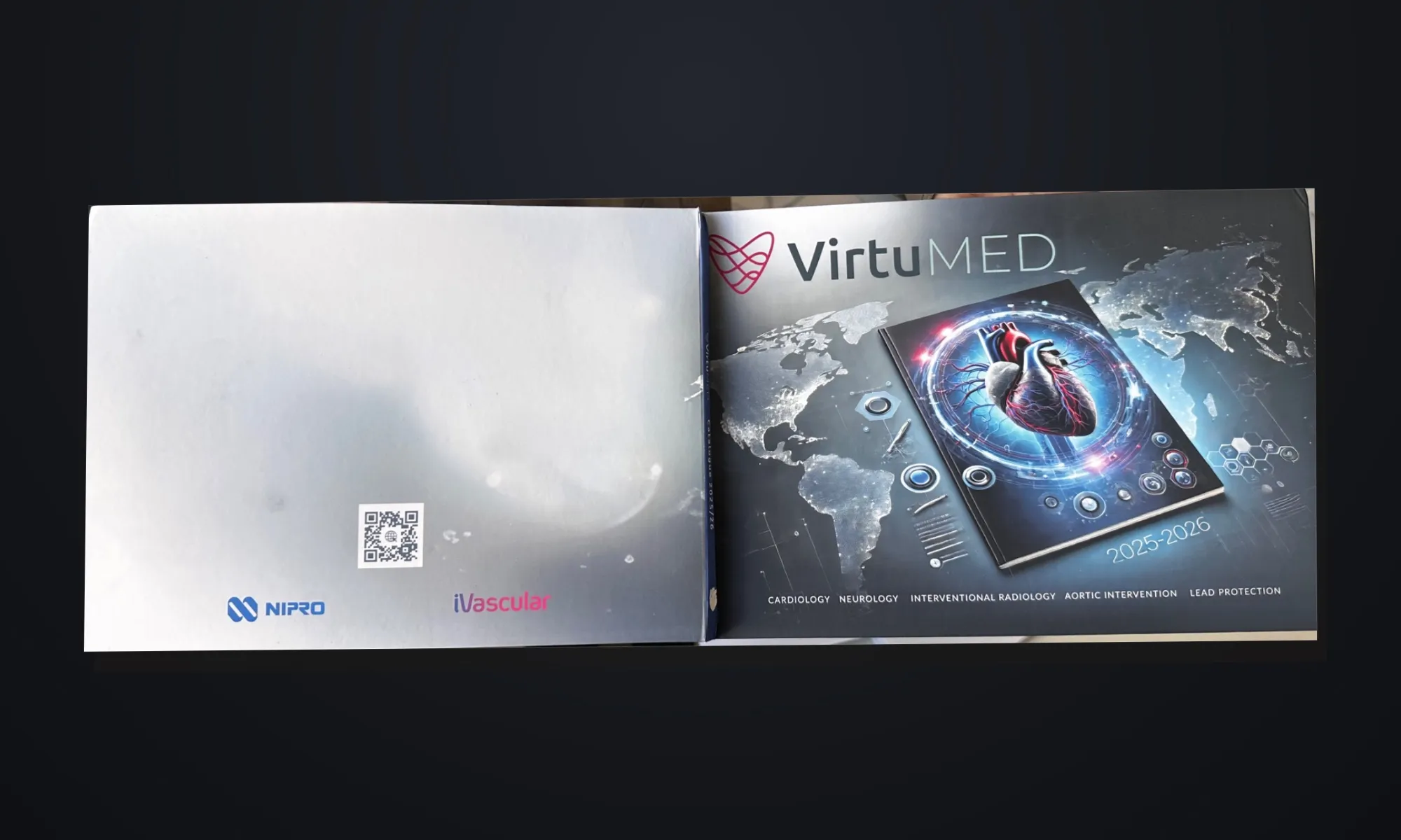 The cover wrap open, with the back and front covers side by side