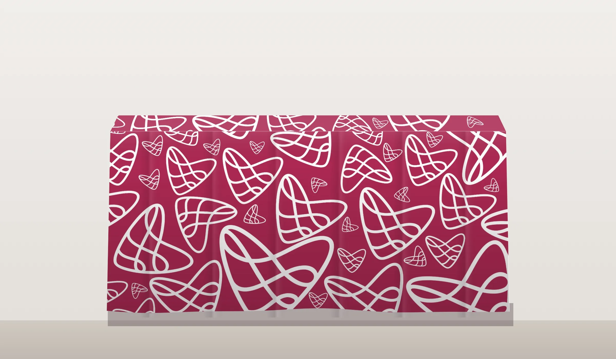 The tablecloth seen straight on from the front