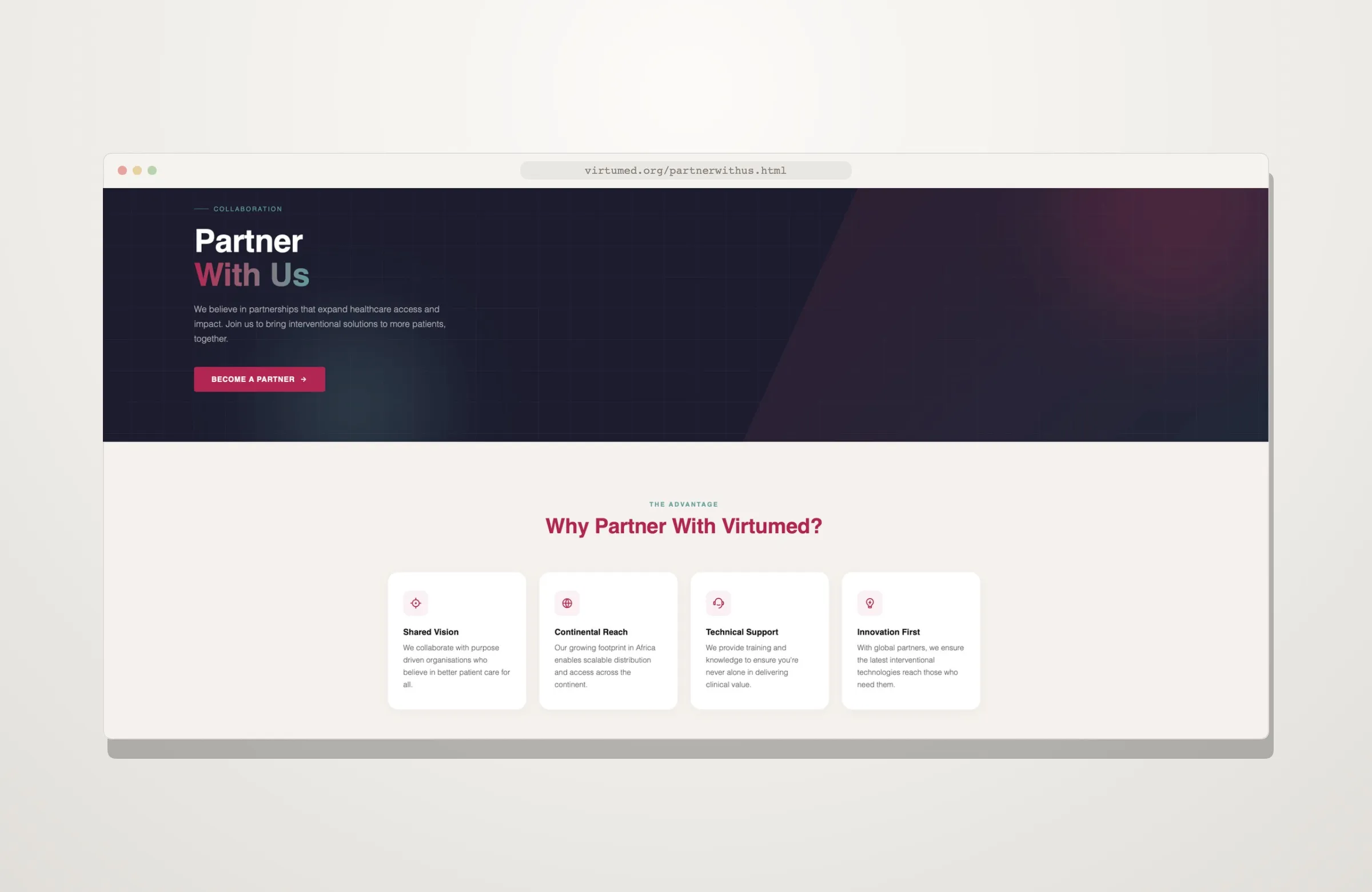 The partner with us page