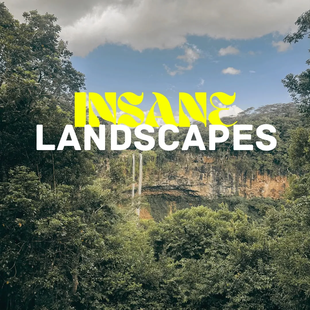 A waterfall in thick forest, titled Insane landscapes