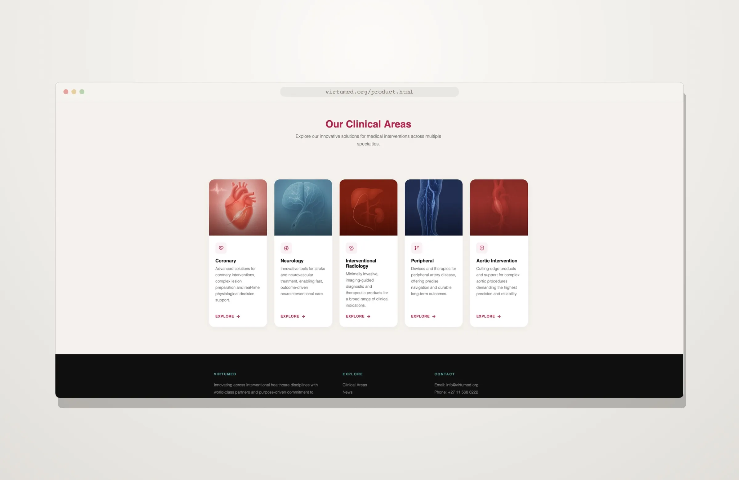 The clinical areas page